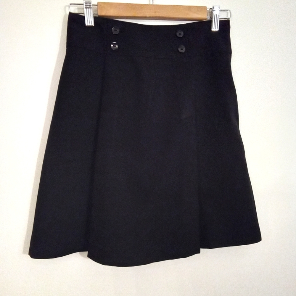 ACADEMIC Style Mini Skirt with Front and Rear Kick Pleats